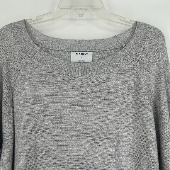 NEW Old Navy Gray Knit Tunic Sweater Boat Neck Lightweight Ribbed Trim Size XL - Picture 2 of 10